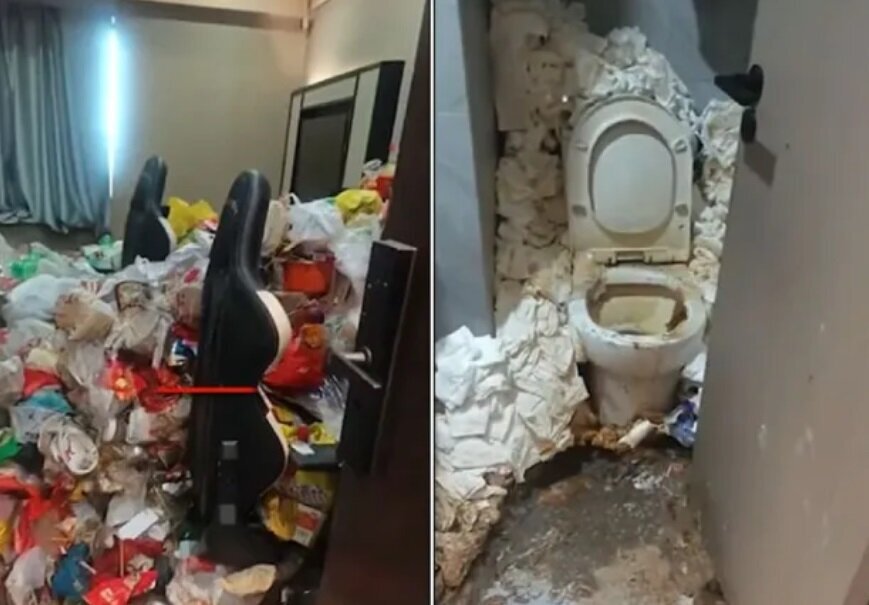 تصاویری عجیب از اتاق یک گیمر چینی در هتل + عکس