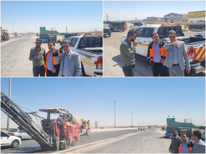 بهسازی آسفالت پل روگذر و سه‌راهی شهر چغادک آغاز شد