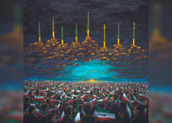 نقاشی جدید علی داودی برای شبِ موشکی ایران نقاشی جدید علی داودی برای شبِ موشکی ایران