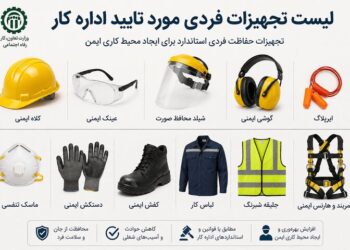 لیست تجهیزات حفاظت فردی مورد تایید اداره کار؛ راهنمای کامل انتخاب تجهیزات حفاظت فردی استان لیست تجهیزات حفاظت فردی مورد تایید اداره کار؛ راهنمای کامل انتخاب تجهیزات حفاظت فردی استان